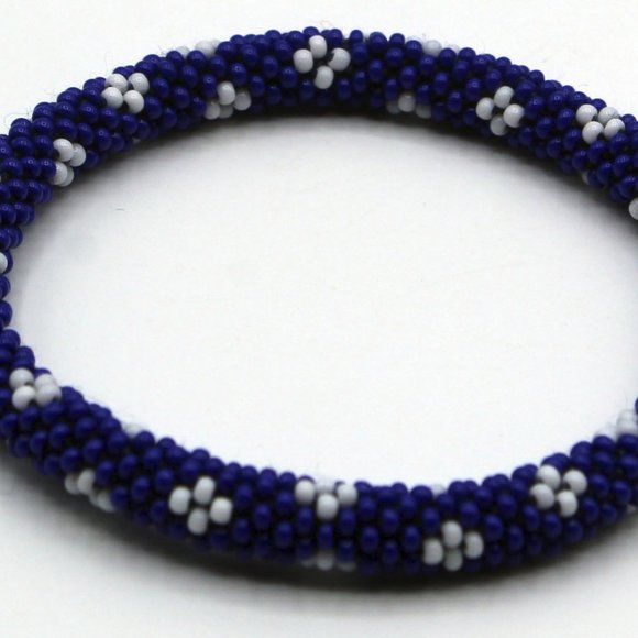 Set of 3 American Flag Style Stacked Bracelets Nepal Glass Bead Seed Bracelet - Picture 6 of 7